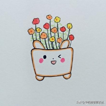 一组萌萌哒马克笔手绘小盆栽简笔画-6.jpg