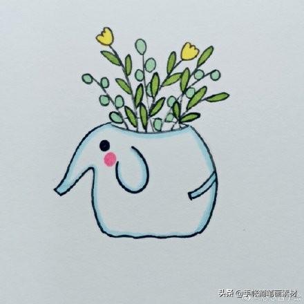 一组萌萌哒马克笔手绘小盆栽简笔画-4.jpg