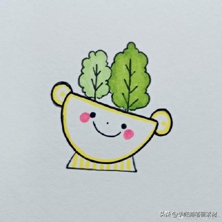 一组萌萌哒马克笔手绘小盆栽简笔画-9.jpg