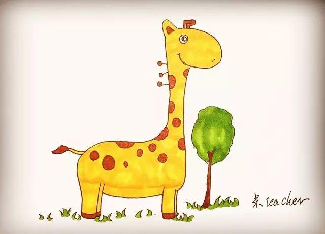 每天学一幅简笔画--可爱的长颈鹿简笔画画法-11.jpg