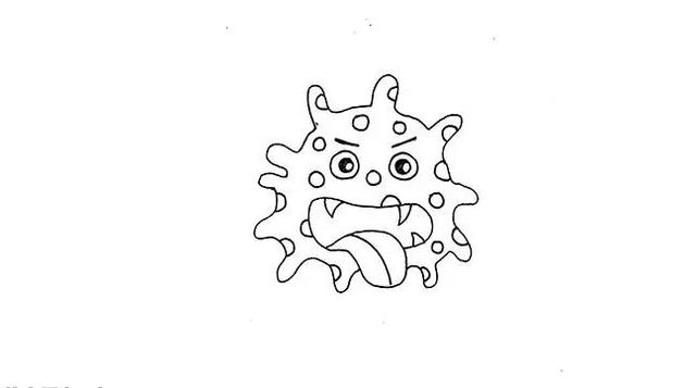 每天学一幅简笔画-新冠病毒主题活动简笔画捣蛋的病毒-4.jpg
