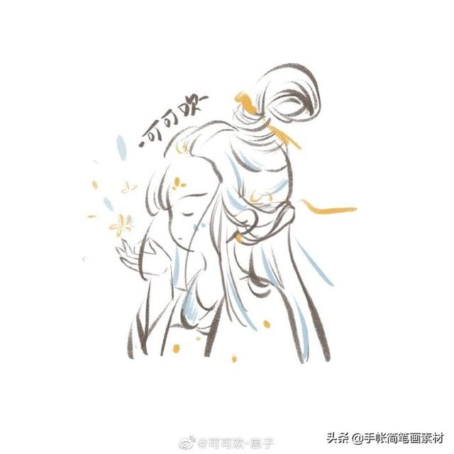 古风小仙女简笔画头像~可用在古诗词手抄报中~-5.jpg