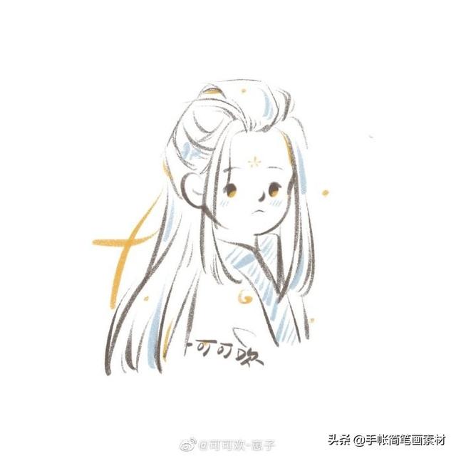 古风小仙女简笔画头像~可用在古诗词手抄报中~-4.jpg