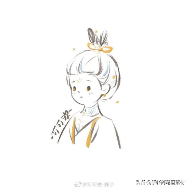 古风小仙女简笔画头像~可用在古诗词手抄报中~-9.jpg