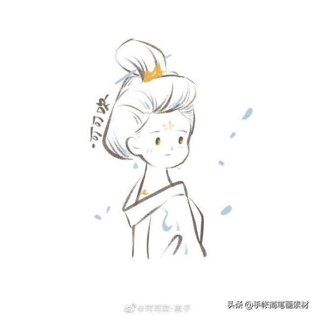 古风小仙女简笔画头像~可用在古诗词手抄报中~-8.jpg
