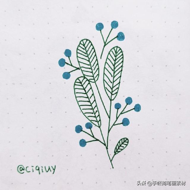 简单实用的花叶植物简笔画手帐素材~收藏备用哦-4.jpg