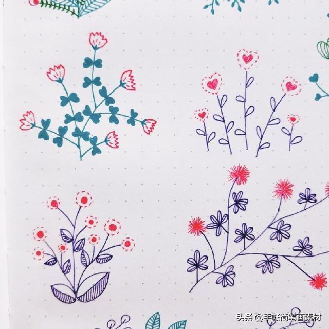 简单实用的花叶植物简笔画手帐素材~收藏备用哦-17.jpg
