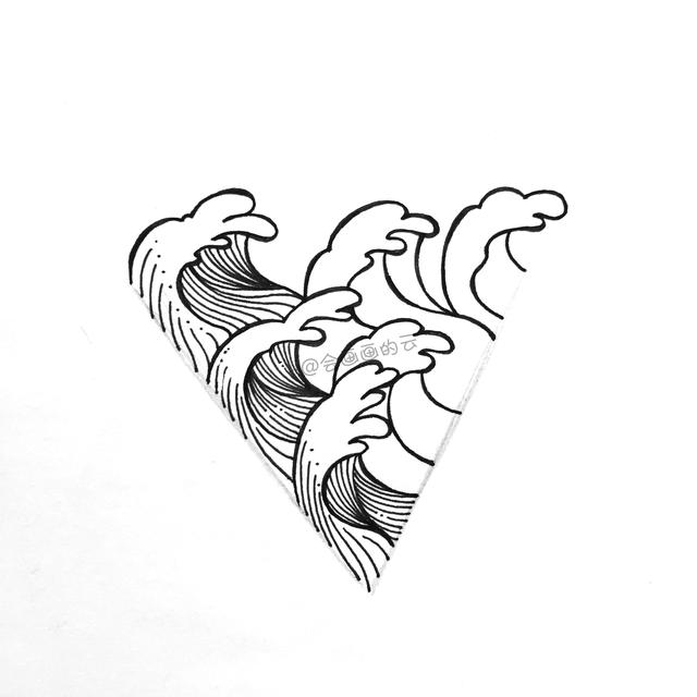 简笔画过程图解析，教你用1支笔画浪花-6.jpg