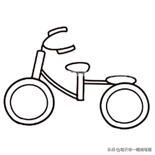 每天学一幅简笔画--自行车简笔画步骤图解教程-5.jpg