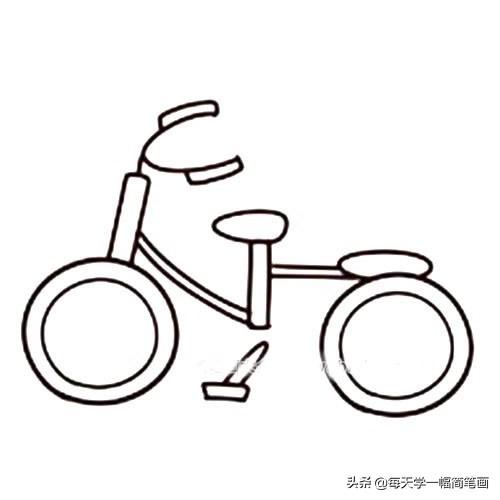 每天学一幅简笔画--自行车简笔画步骤图解教程-6.jpg