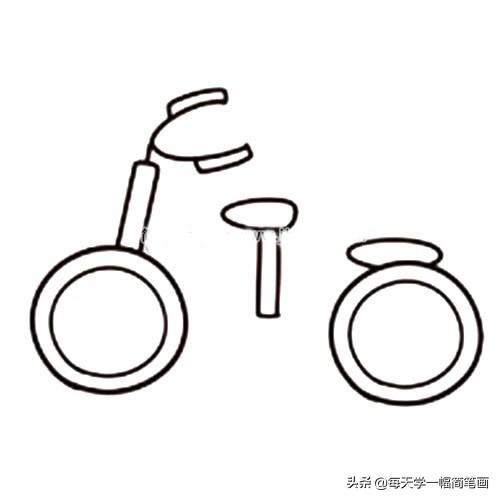 每天学一幅简笔画--自行车简笔画步骤图解教程-4.jpg