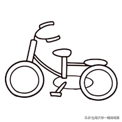 每天学一幅简笔画--自行车简笔画步骤图解教程-7.jpg