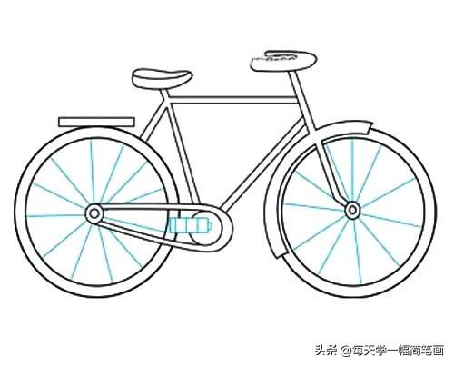 每天学一幅简笔画--自行车简笔画步骤图解教程-26.jpg