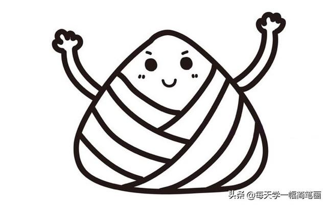 每天学一幅简笔画--端午节粽子的画法步骤图解教程-8.jpg