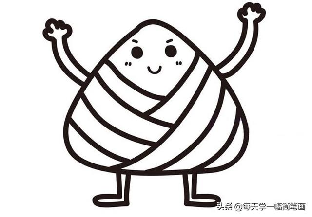 每天学一幅简笔画--端午节粽子的画法步骤图解教程-9.jpg