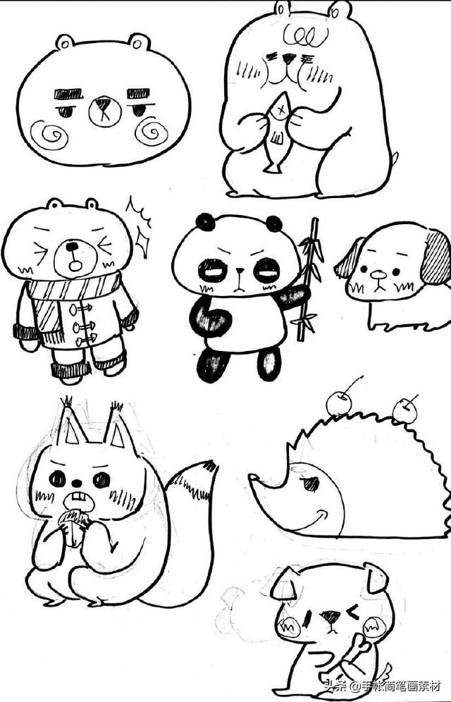 「黑白简笔画」1只笔就能搞定的可爱简笔画-6.jpg