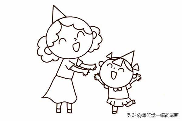 每天学一幅简笔画--母亲节母亲人物简笔画步骤图片大全-6.jpg