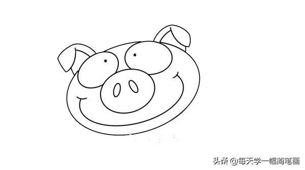 每天学一幅简笔画--粉色卡通猪简笔画-4.jpg