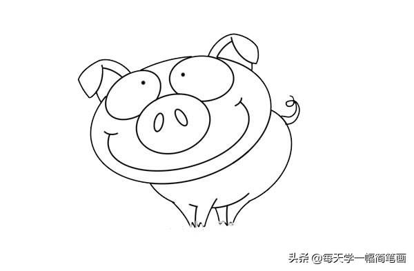 每天学一幅简笔画--粉色卡通猪简笔画-6.jpg