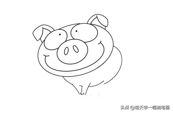 每天学一幅简笔画--粉色卡通猪简笔画-5.jpg
