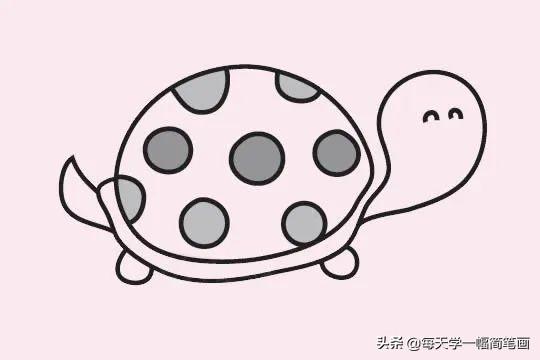 每天学一幅简笔画--简单的乌龟简笔画画法步骤教程及图片大全-8.jpg