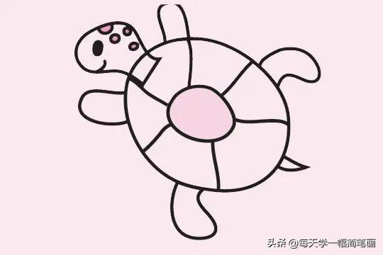 每天学一幅简笔画--简单的乌龟简笔画画法步骤教程及图片大全-9.jpg