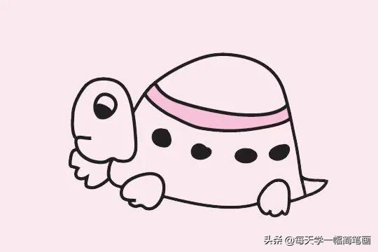 每天学一幅简笔画--简单的乌龟简笔画画法步骤教程及图片大全-7.jpg