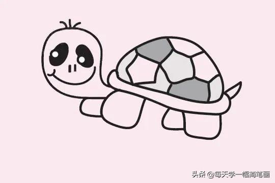 每天学一幅简笔画--简单的乌龟简笔画画法步骤教程及图片大全-10.jpg