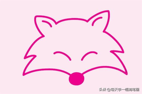 每天学一幅简笔画--卡通狐狸简笔画画法步骤教程及图片大全-4.jpg