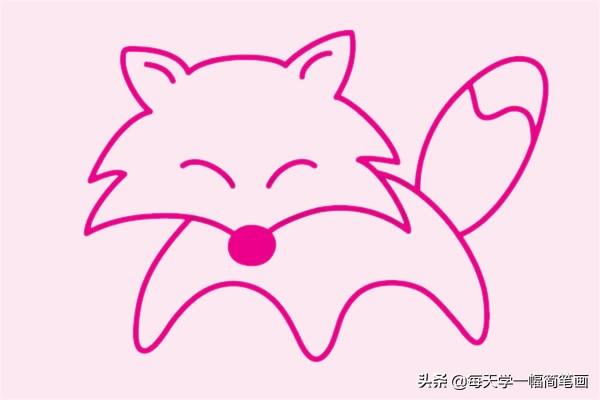 每天学一幅简笔画--卡通狐狸简笔画画法步骤教程及图片大全-6.jpg