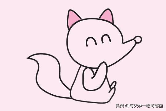 每天学一幅简笔画--卡通狐狸简笔画画法步骤教程及图片大全-7.jpg