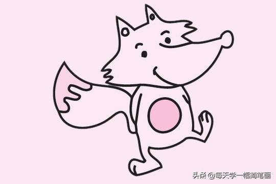 每天学一幅简笔画--卡通狐狸简笔画画法步骤教程及图片大全-10.jpg
