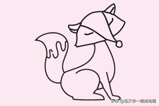 每天学一幅简笔画--卡通狐狸简笔画画法步骤教程及图片大全-8.jpg