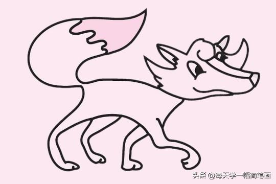 每天学一幅简笔画--卡通狐狸简笔画画法步骤教程及图片大全-11.jpg
