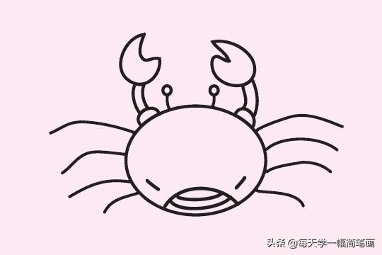 每天学一幅简笔画--螃蟹简笔画简单步骤图解教程及图片大全-7.jpg