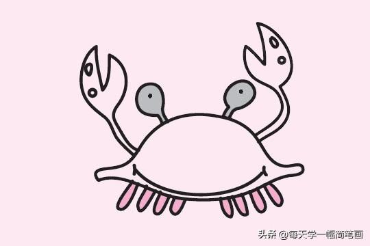 每天学一幅简笔画--螃蟹简笔画简单步骤图解教程及图片大全-11.jpg