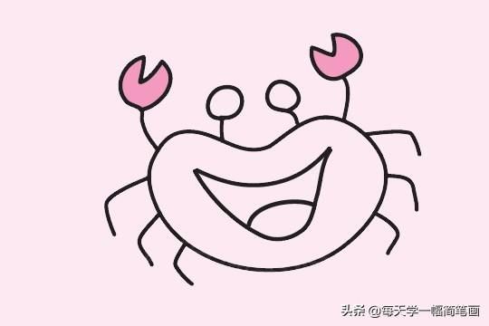 每天学一幅简笔画--螃蟹简笔画简单步骤图解教程及图片大全-8.jpg