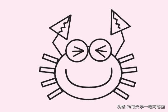 每天学一幅简笔画--螃蟹简笔画简单步骤图解教程及图片大全-10.jpg