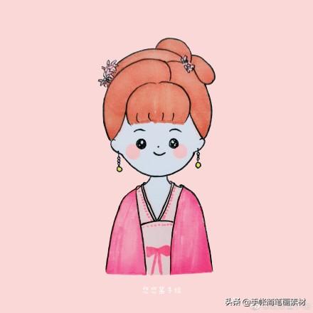 古风小姑娘简笔画~简单容易画-4.jpg