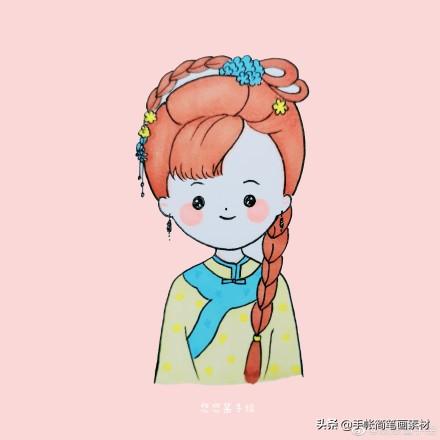 古风小姑娘简笔画~简单容易画-5.jpg
