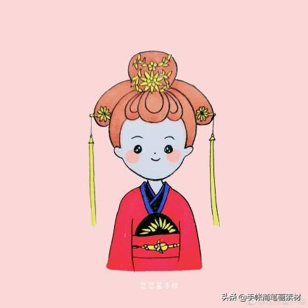 古风小姑娘简笔画~简单容易画-9.jpg