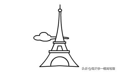 每天学一幅简笔画--简笔画动画教程之埃菲尔铁塔的绘画分解步骤-5.jpg