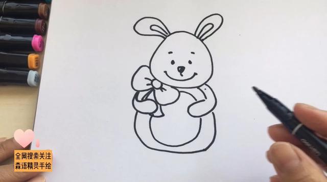简笔画小兔子的画法，绘画步骤非常详细的图文教程，给孩子收好-6.jpg