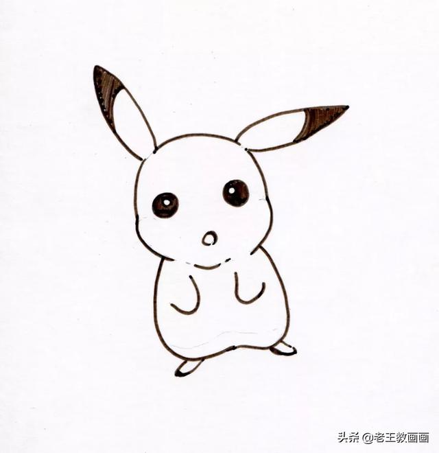 童年的记忆，皮卡丘简笔画，让孩子画一画-8.jpg