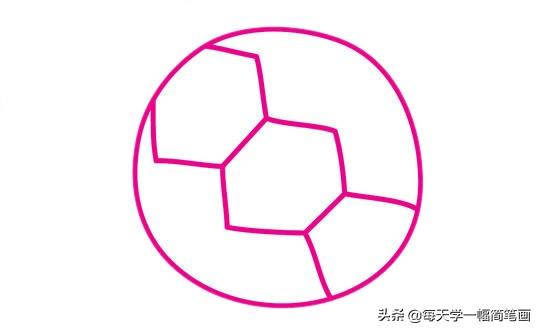 每天学一幅简笔画--足球简笔画的画法步骤教程及图片大全-5.jpg