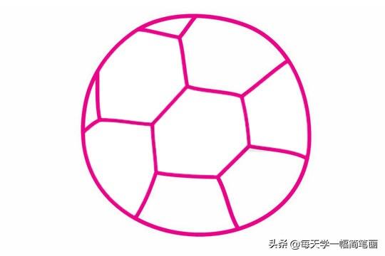 每天学一幅简笔画--足球简笔画的画法步骤教程及图片大全-6.jpg