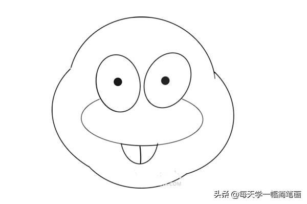 每天学一幅简笔画--卡通橙子简笔画画法步骤图片教程-4.jpg