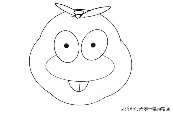 每天学一幅简笔画--卡通橙子简笔画画法步骤图片教程-5.jpg