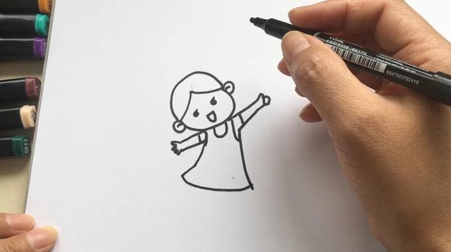 简笔画教程：步骤超详细的小女孩画法，简单实用的图文教程-5.jpg