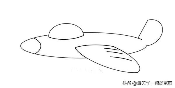 每天学一幅简笔画--卡通战斗机简笔画画法步骤图片教程-5.jpg